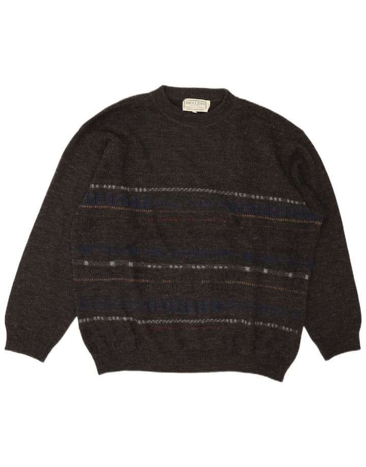 Мужской свитер BEXLEYS с круглым вырезом XL, полиакрил, серый в полоску