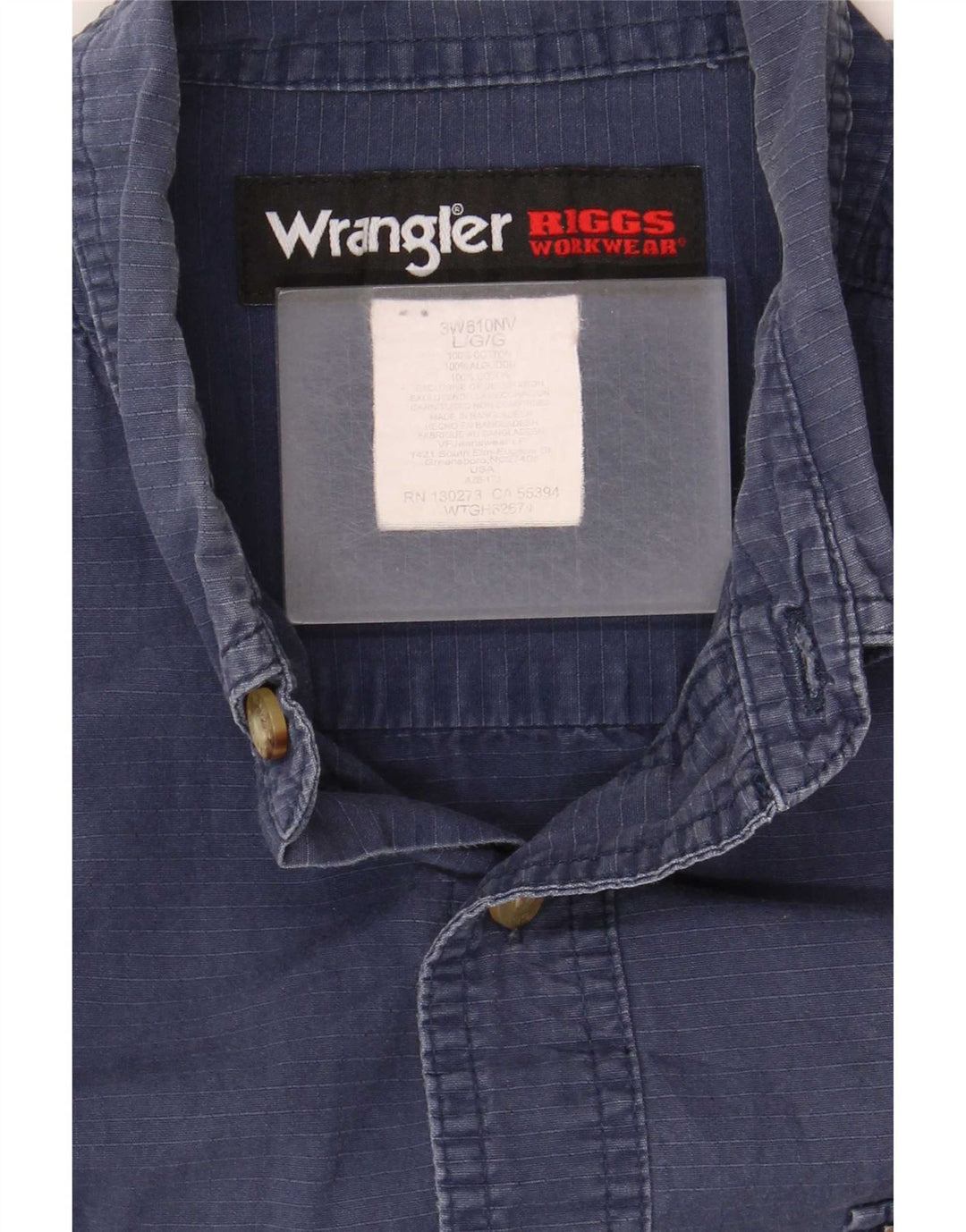 Мужская рубашка с коротким рукавом Wrangler, темно-синяя, хлопковая
