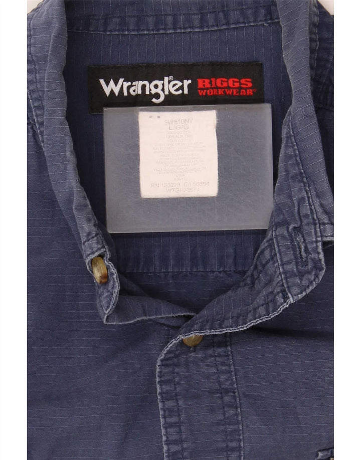 Мужская рубашка с коротким рукавом Wrangler, темно-синяя, хлопковая