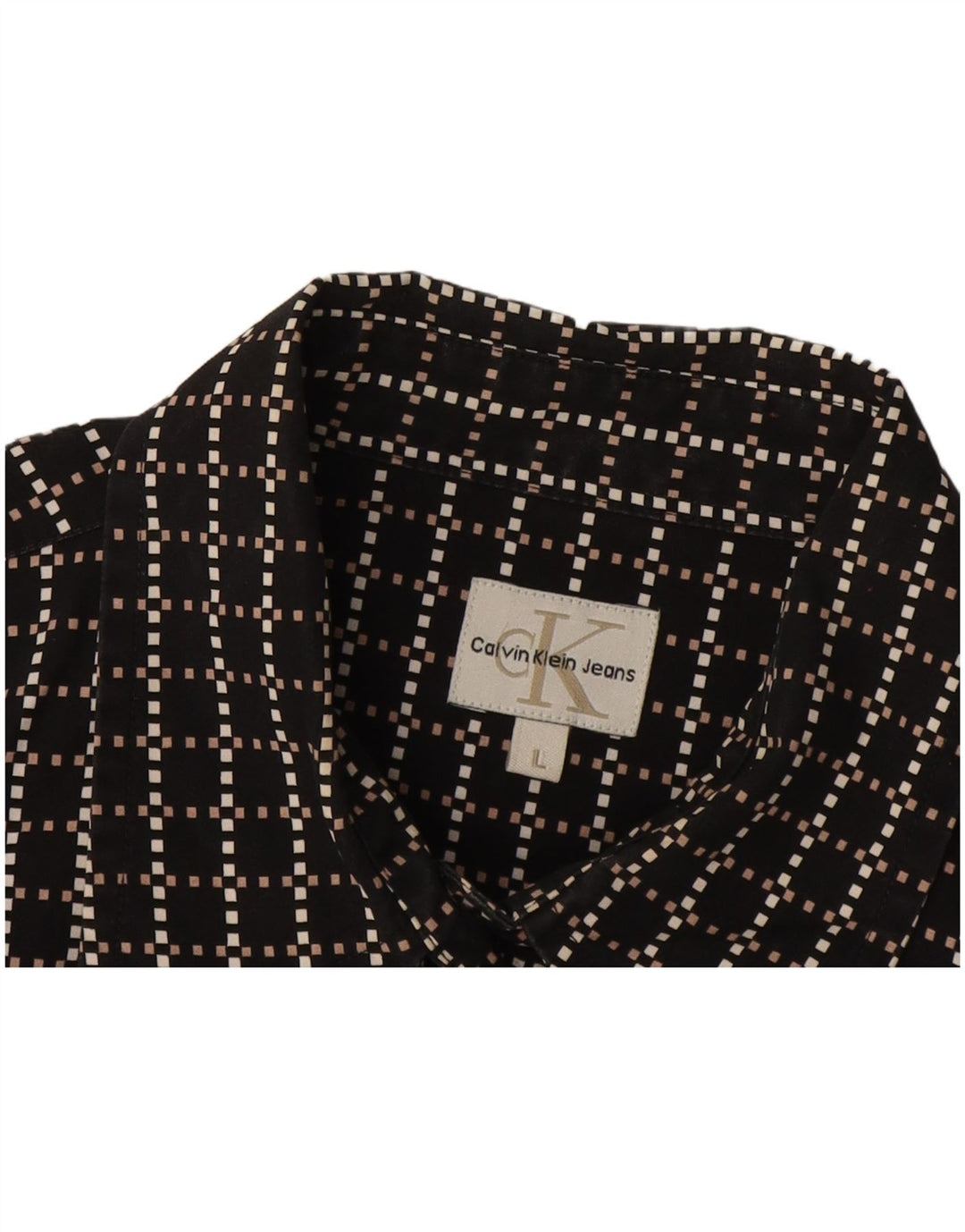 Мужская рубашка Calvin Klein Jeans, большая черная с геометрическим рисунком