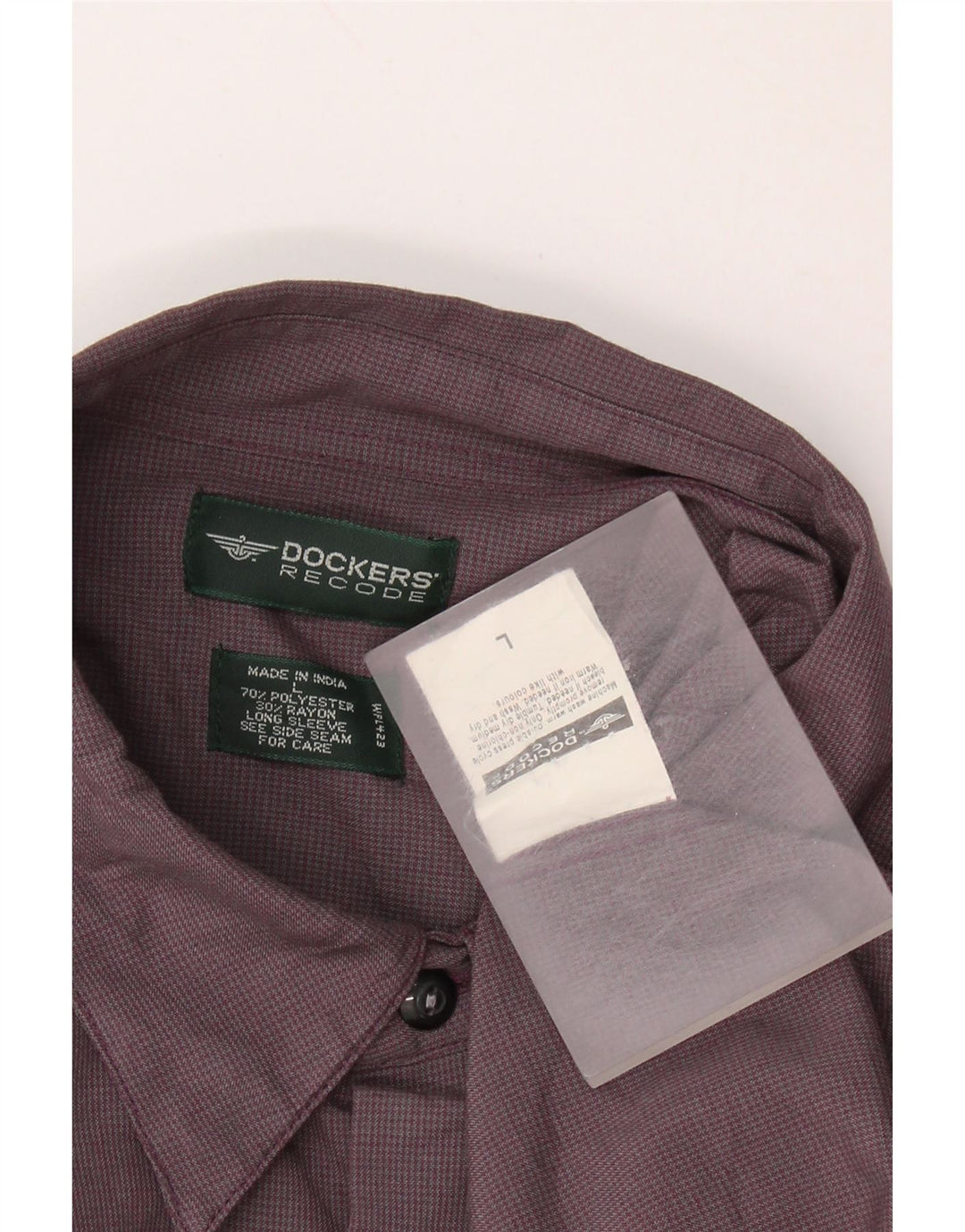 Мужская фланелевая рубашка DOCKERS, большая фиолетовая, полиэстер с узором «гусиные лапки»