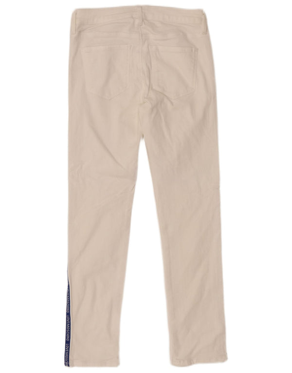 Женские джинсы скинни MOSCHINO с рисунком W26 L26 белые