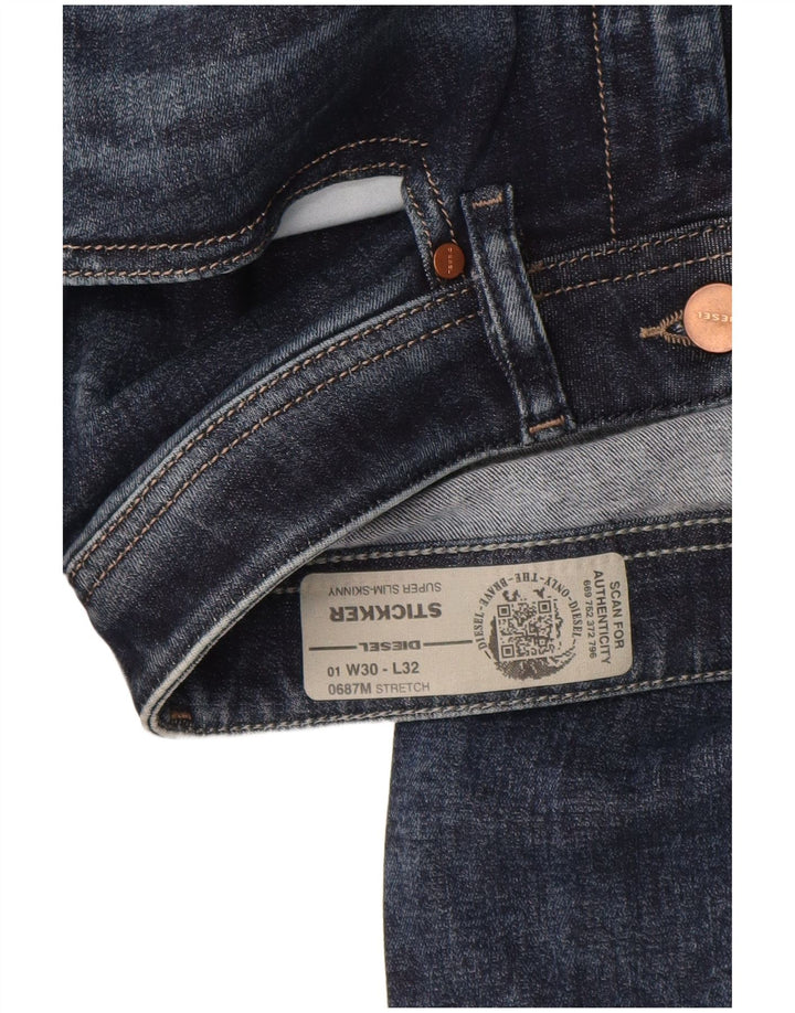 Женские супертонкие джинсы скинни DIESEL Stickker W30 L30, темно-синие, хлопок