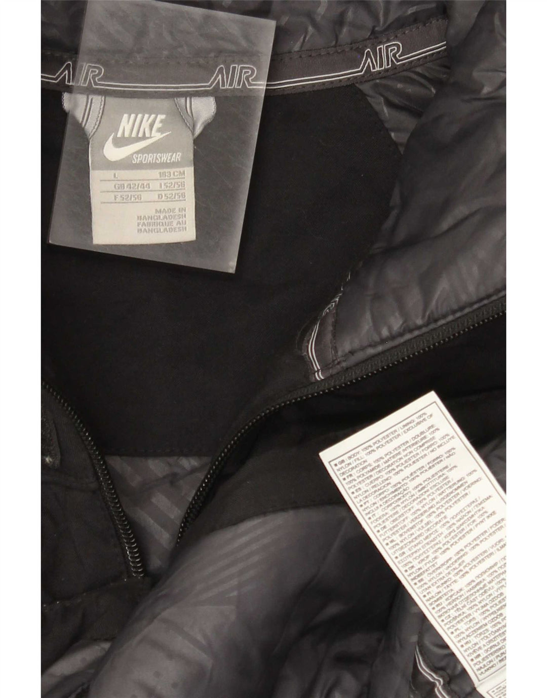 Мужская утепленная куртка с капюшоном с графическим рисунком Nike UK 42/44, большой черный полиэстер
