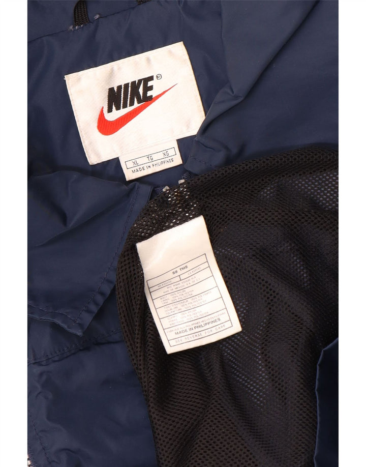 Мужская дождевик Nike UK 42 XL, нейлон темно-синего цвета в полоску