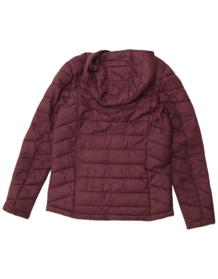 FAT FACE Womens Hooded Padded Jacket UK 10 Small Maroon Nylon