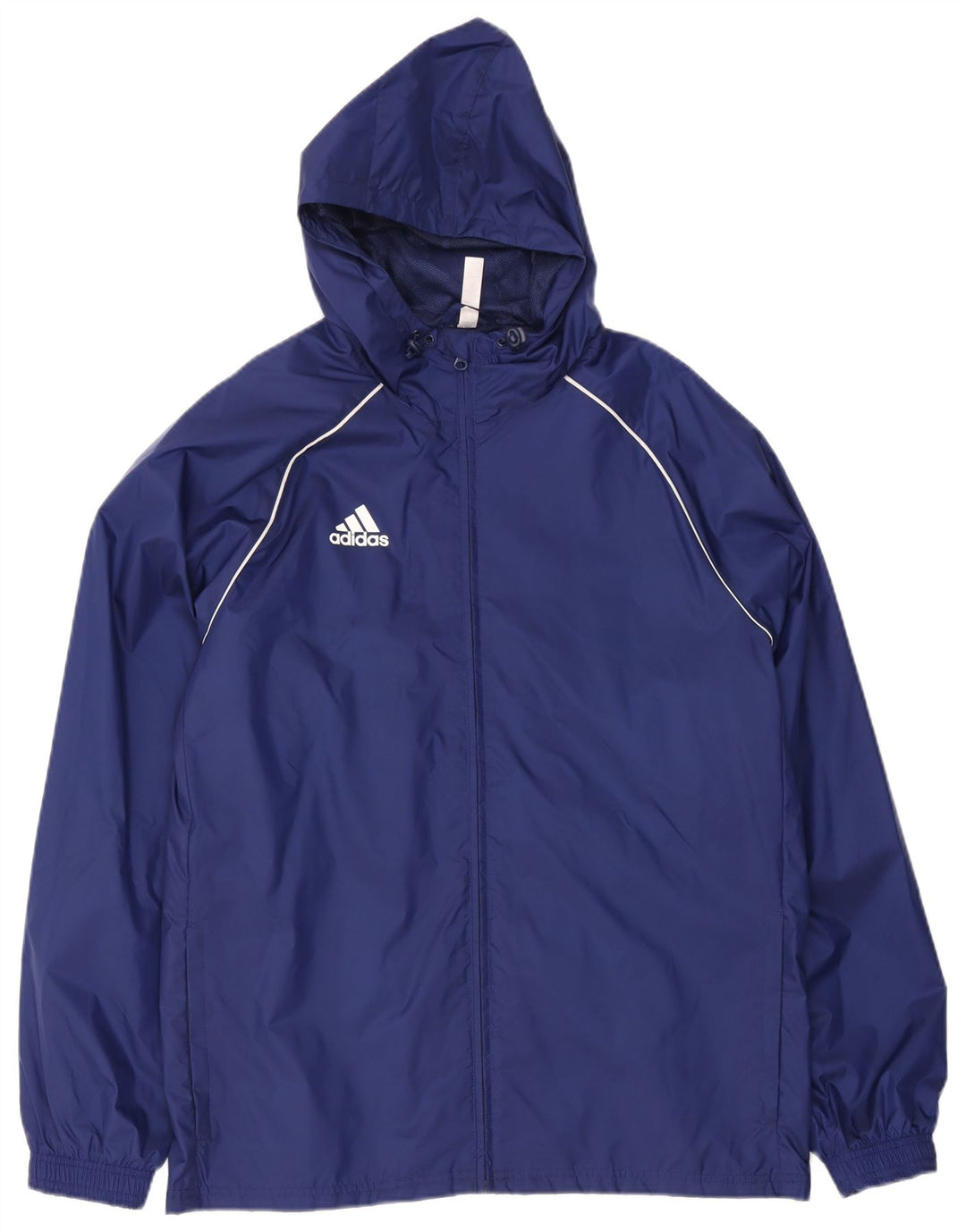 Мужская куртка-дождевик Adidas с капюшоном UK 40, большая темно-синяя полиэстер