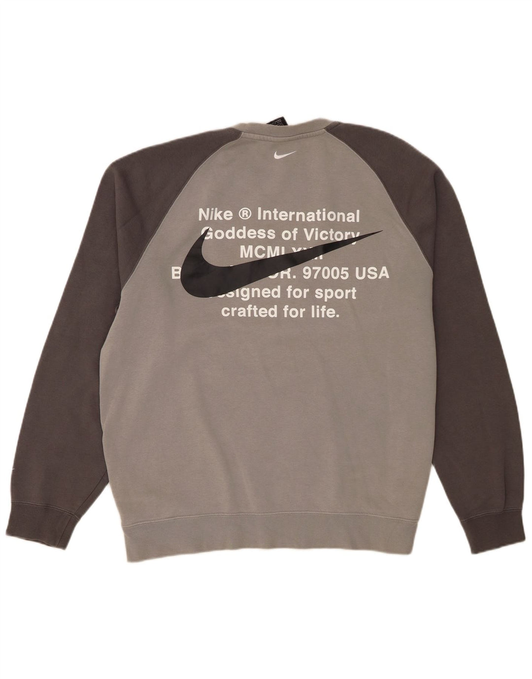 Мужской свитер с рисунком Nike, большой серый хлопковый джемпер