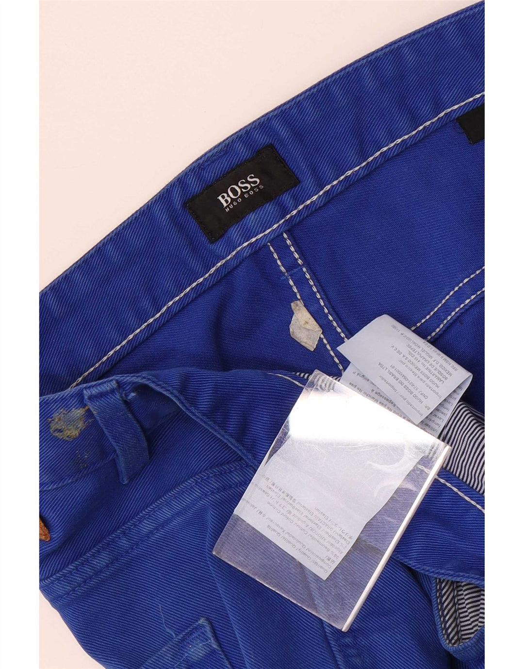 Мужские узкие джинсы Hugo Boss W36 L32 синие, хлопок