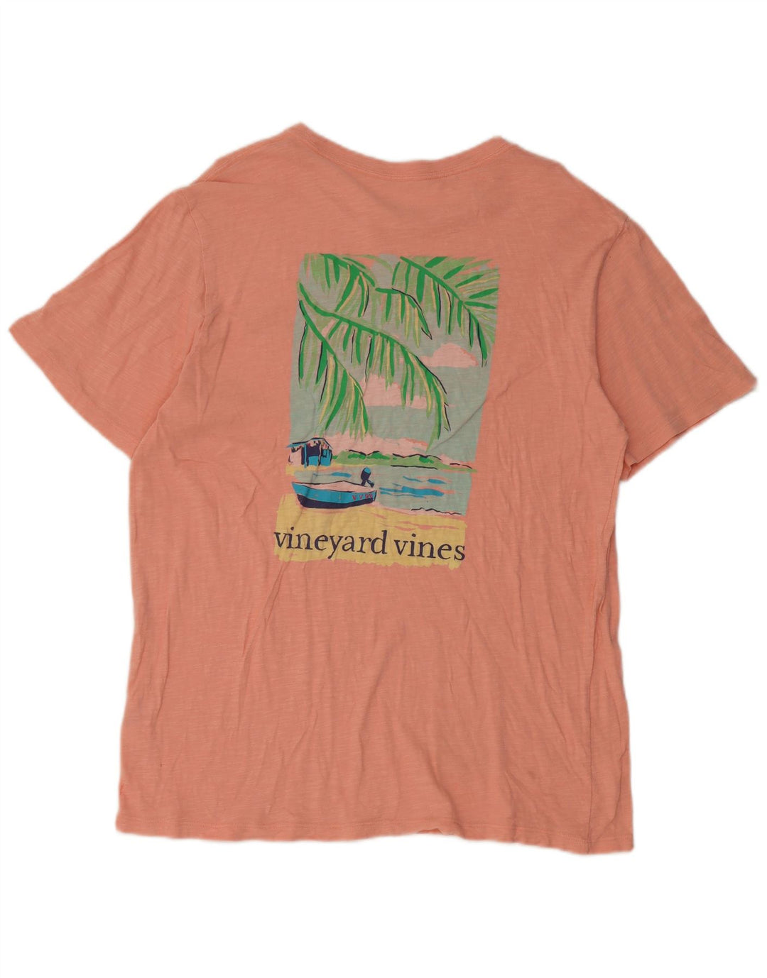 Мужская футболка с рисунком Vineyard Vines, хлопковый топ среднего розового цвета