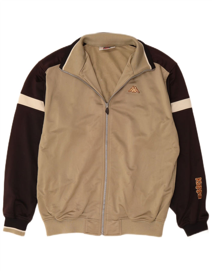 Мужской спортивный костюм Kappa, верхняя куртка, маленький бежевый, полиэстер с цветными блоками