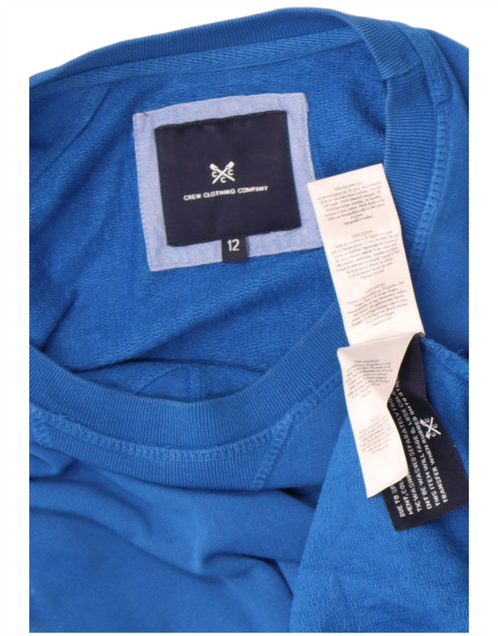 Женский свитер-толстовка Crew Clothing, хлопковый джемпер среднего размера, Великобритания 12, средний синий цвет