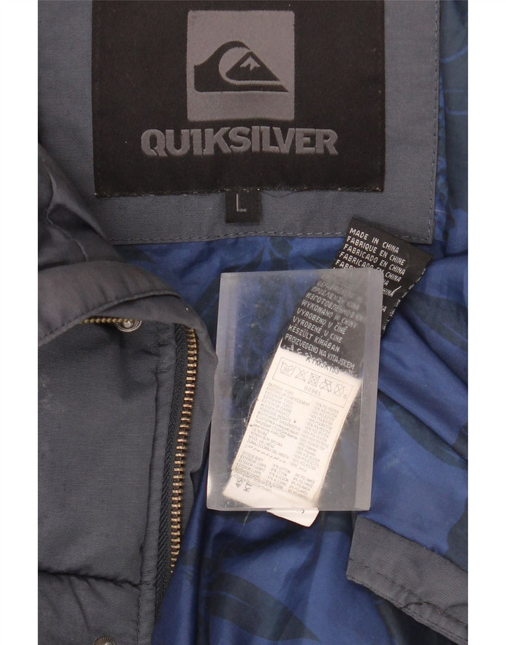 Мужская стеганая куртка Quiksilver UK 40, большая, темно-синяя, хлопковая