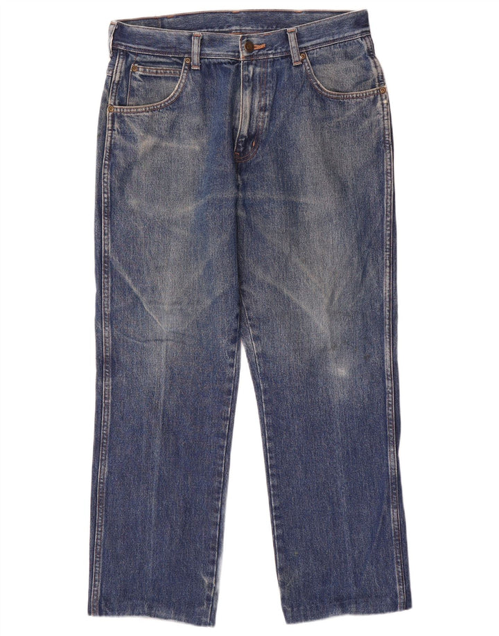 Мужские прямые джинсы Wrangler стандартного кроя W32 L27, синие, хлопок