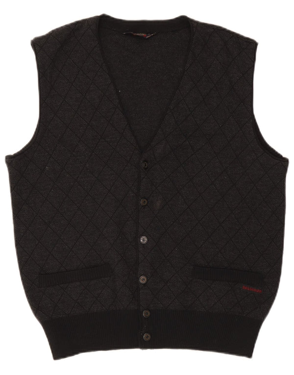 Мужской кардиган без рукавов Paul & Shark, маленький серый с узором аргайл/бриллиант