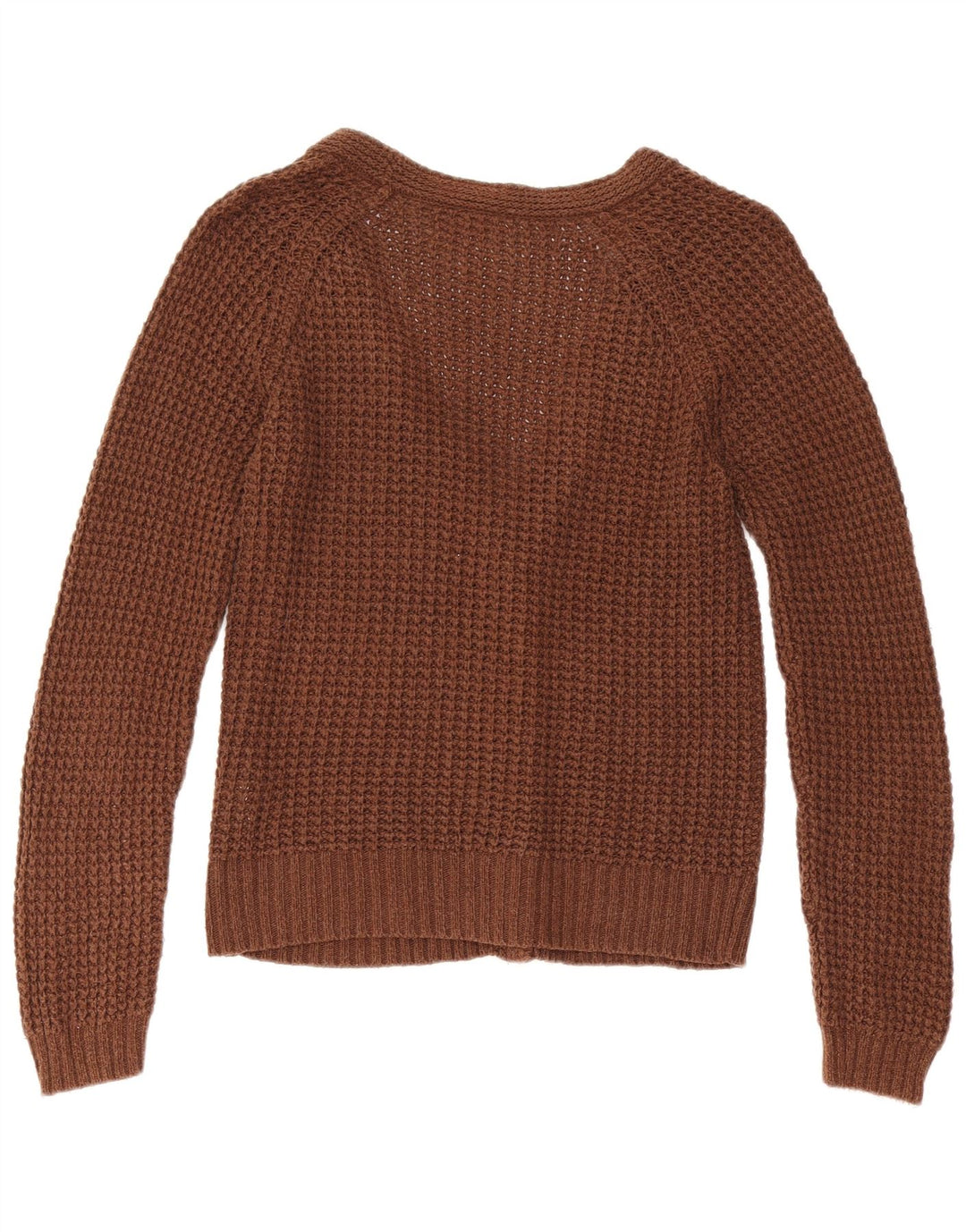 Женский кардиган Zara UK 12, хлопковый средний коричневый цвет