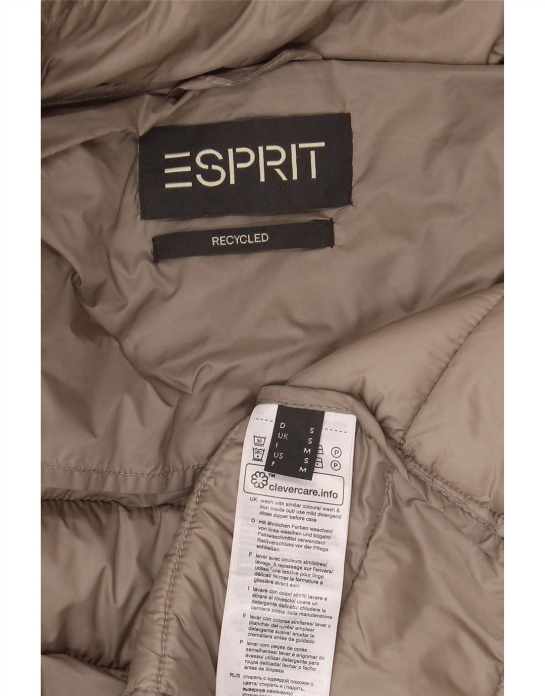 ESPRIT Женский Пуховик UK 10 Маленький Бежевый Полиамид