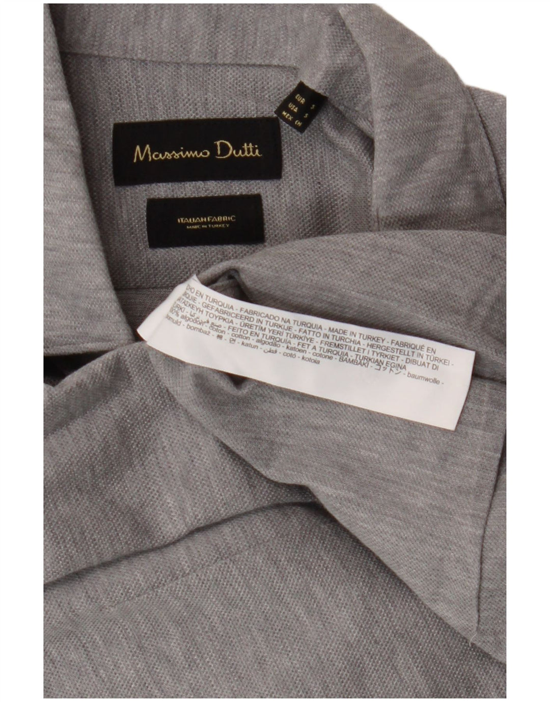 Мужская рубашка Massimo Dutti, маленький серый хлопок