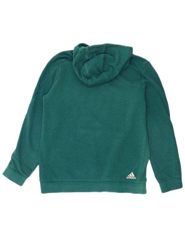 Джемпер с капюшоном Adidas для мальчиков 13–14 лет, зеленый хлопок с крапинками