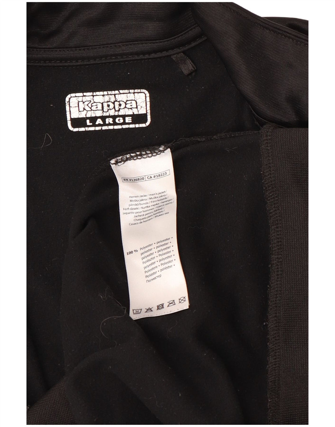 Мужской спортивный костюм Kappa с графическим принтом, большая черная спортивная куртка из полиэстера