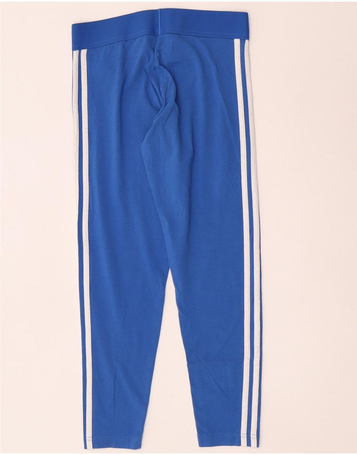 Женские леггинсы Adidas UK 12/14, хлопковые, среднего синего цвета