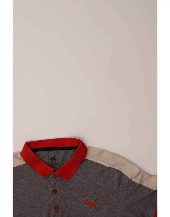 PUMA Mens Polo Shirt Large Red Colourblock Cotton Vintage Puma and Second-Hand Puma from Messina Hembry 