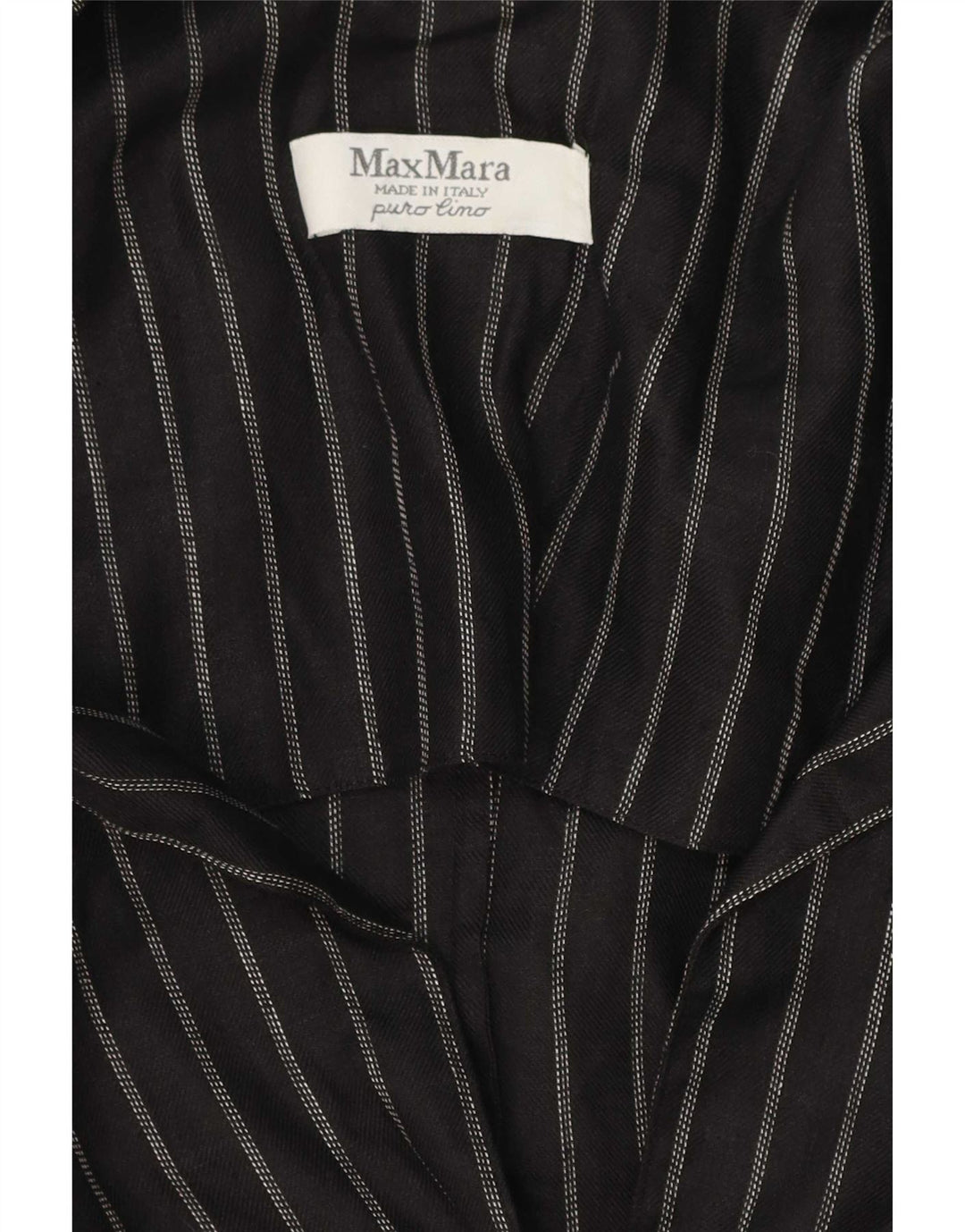 Женский пиджак на 2 пуговицах Max Mara UK 14, средний черный в тонкую полоску