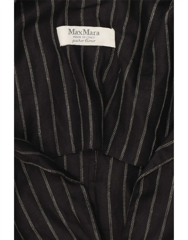 Женский пиджак на 2 пуговицах Max Mara UK 14, средний черный в тонкую полоску