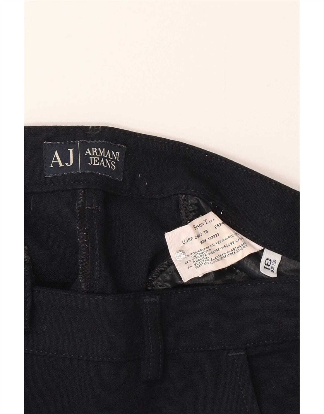 Женские прямые брюки чинос Armani W31 L31 темно-синие из полиэстера