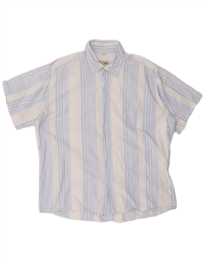 CAMEL ACTIVE Мужская тонкая рубашка с коротким рукавом 2XL Синяя Полосатая