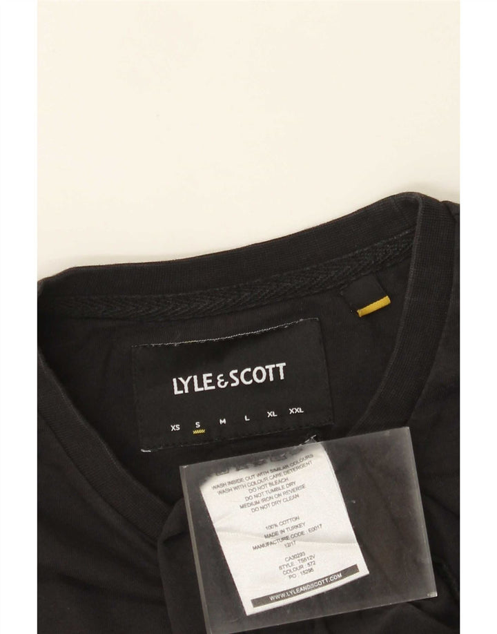 Мужской топ Lyle & Scott с длинным рукавом, маленький черный хлопок