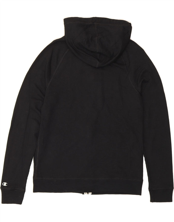 CHAMPION Womens Zip Hoodie Sweater UK 12 Medium Black Viscose Vintage Champion and Second-Hand Champion from Messina Hembry 