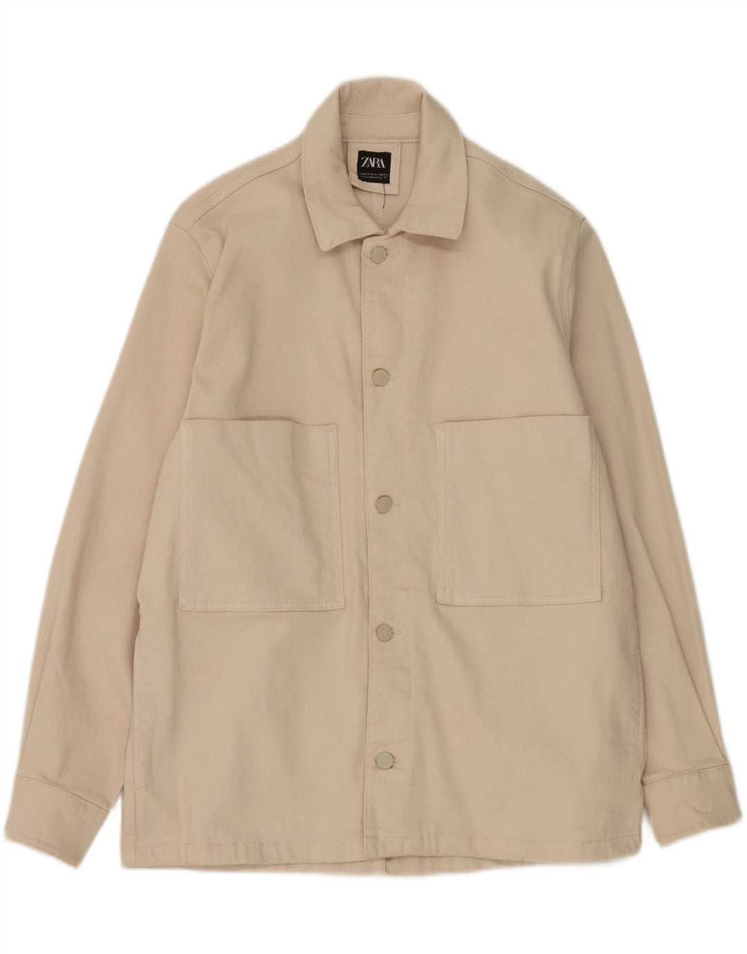 Мужская куртка Zara UK 38, средний бежевый, хлопок
