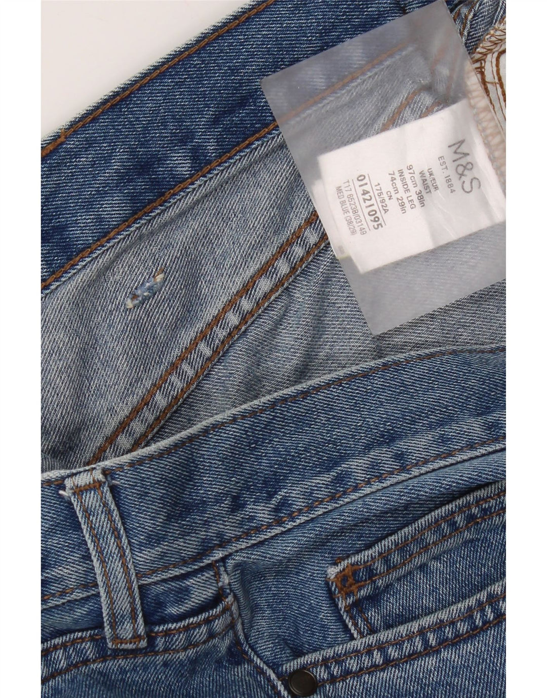 Мужские прямые джинсы Marks & Spencer W36 L29 синие, хлопок
