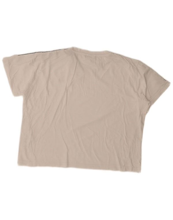 Женская укороченная футболка с рисунком Fila Top UK 14, средний белый хлопок с цветными блоками