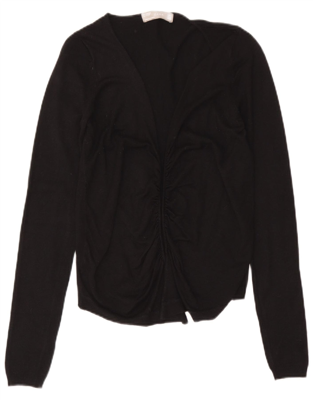 Женский открытый кардиган Zara UK 12, средний черный вискоза
