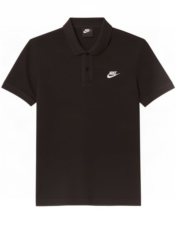 Мужская рубашка-поло Nike, маленькая черная, хлопковая