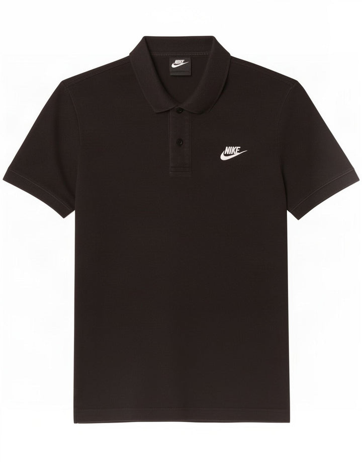 Мужская рубашка-поло Nike, маленькая черная, хлопковая