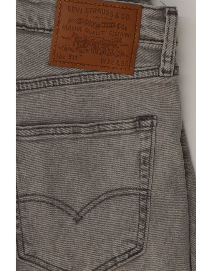 Мужские джинсы Levi's 511 Slim W32 L30 Серые хлопковые