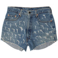 LEVI'S Womens 501 Distressed Denim Shorts W32 Large  Blue Vintage Levi's and Second-Hand Levi's from Messina Hembry 