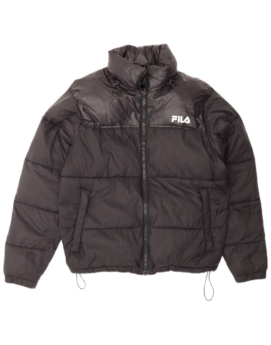 Мужская стеганая куртка свободного кроя Fila UK 36, маленькая, черный нейлон