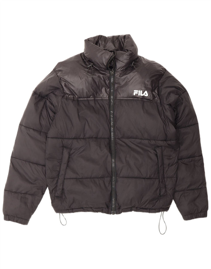 Мужская стеганая куртка свободного кроя Fila UK 36, маленькая, черный нейлон