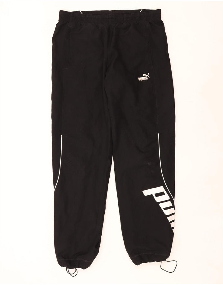 Мужские спортивные брюки с рисунком Puma, средние черные