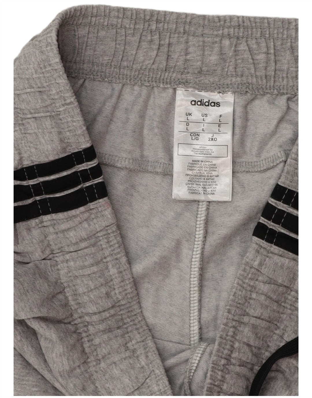 Мужские спортивные брюки Adidas UK 16, большие серые, хлопок