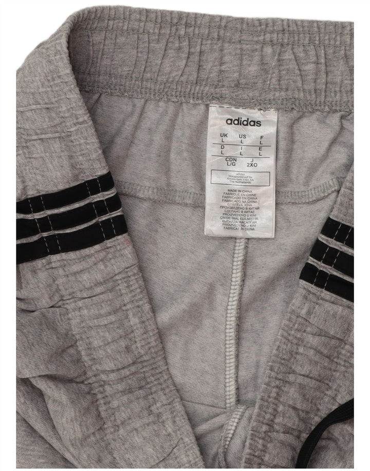 Мужские спортивные брюки Adidas UK 16, большие серые, хлопок