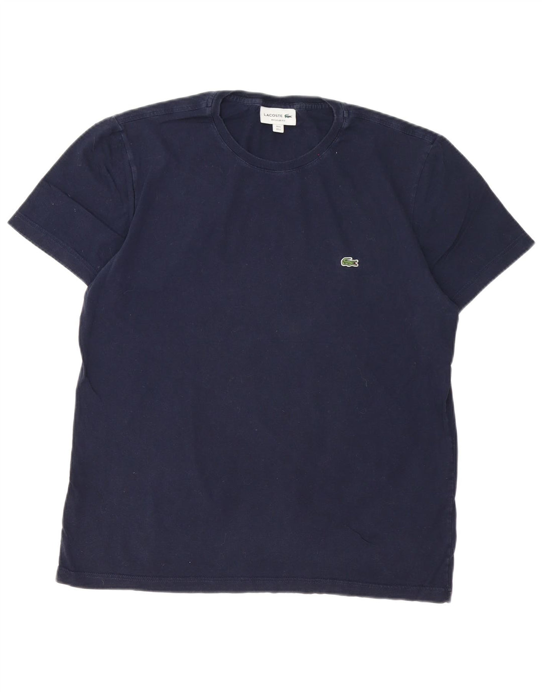 Мужская футболка стандартного кроя Lacoste, размер 5, большая, темно-синяя, хлопковая
