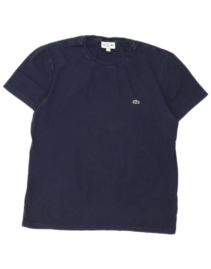 Мужская футболка стандартного кроя Lacoste, размер 5, большая, темно-синяя, хлопковая