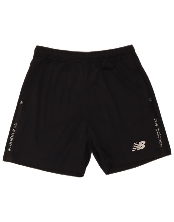 Мужские спортивные шорты New Balance с рисунком, большие черные из полиэстера
