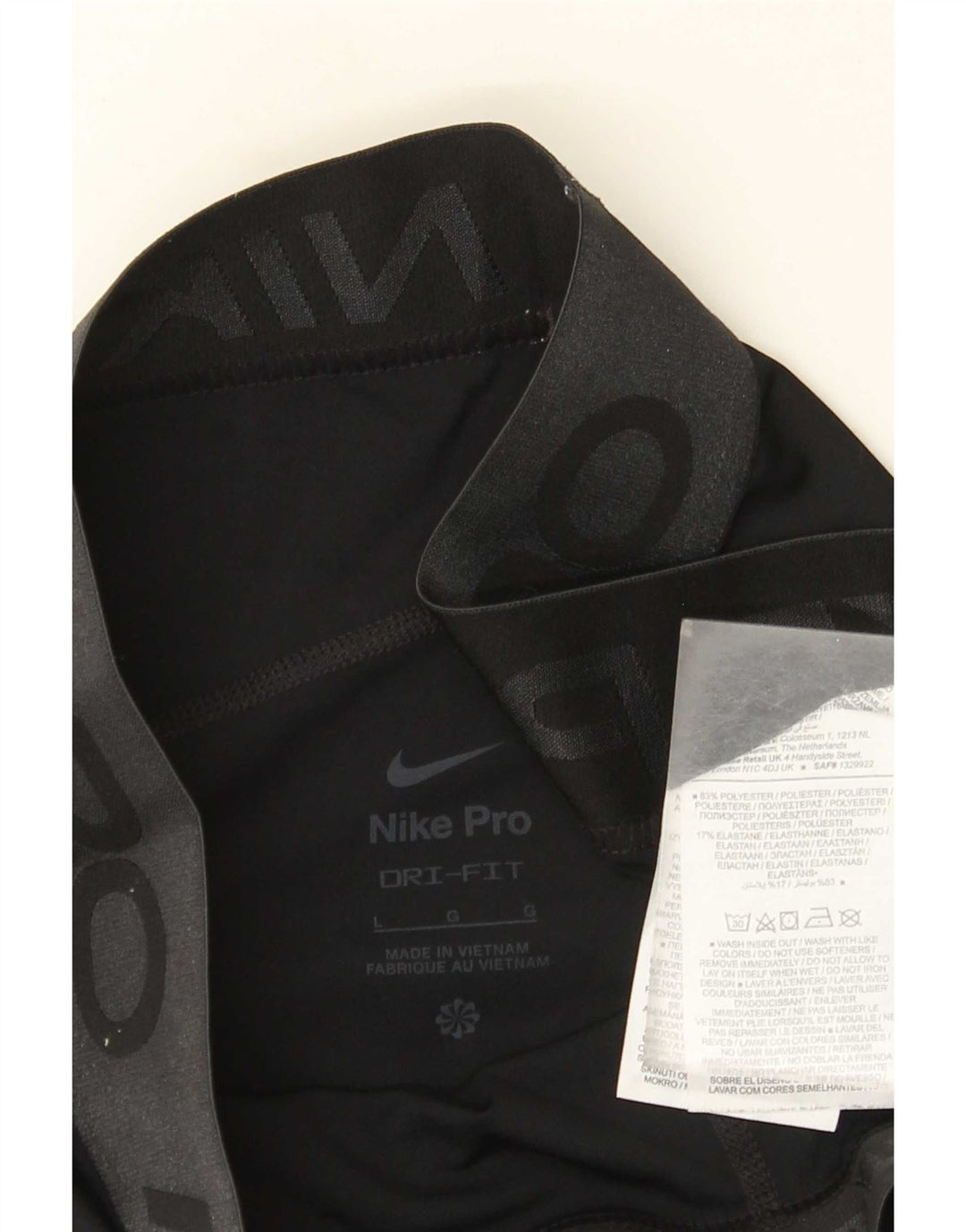 Женские леггинсы с рисунком Nike Dri Fit UK 14, большой черный полиэстер