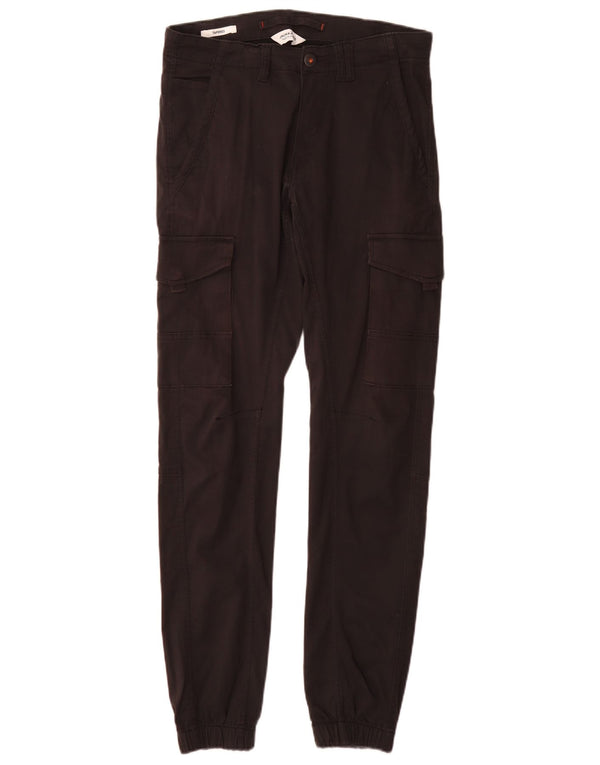 Мужские зауженные брюки-карго Jack & Jones W29 L34, черный хлопок